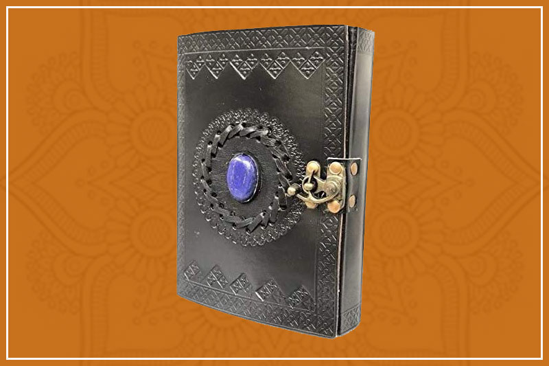 Blue Stone - Gemstone Leather Journal with Clasp