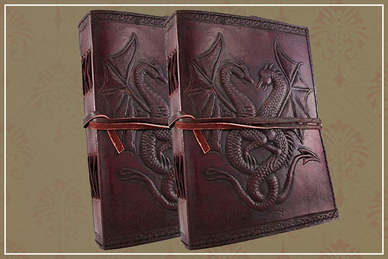 Double Dragon - Handcrafted Embossed Leather Journal